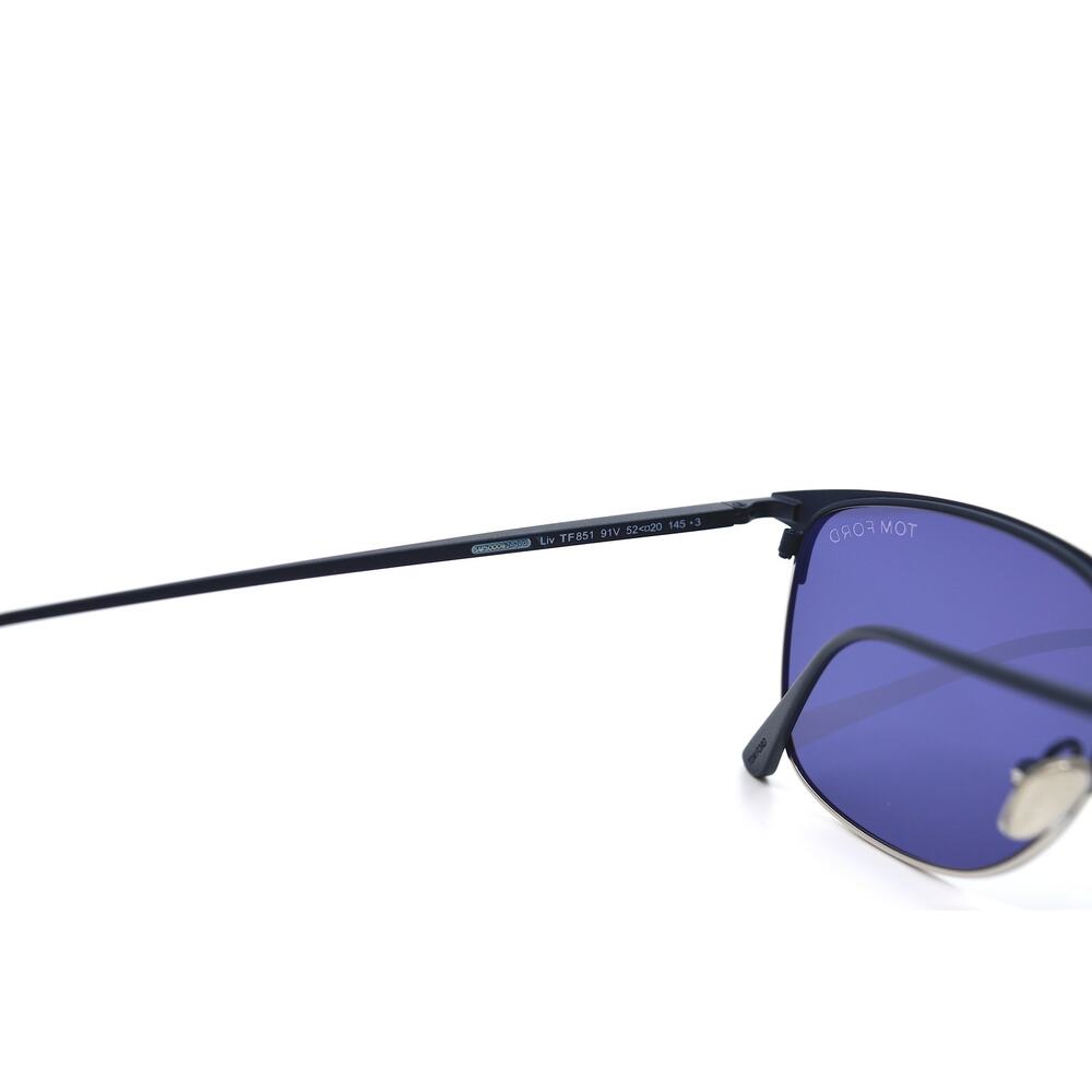 NEW TOM FORD LIV TF851/S 91V BLUE SILVER UNISEX AUTHENTIC SUNGLASSES - Picture 9 of 12